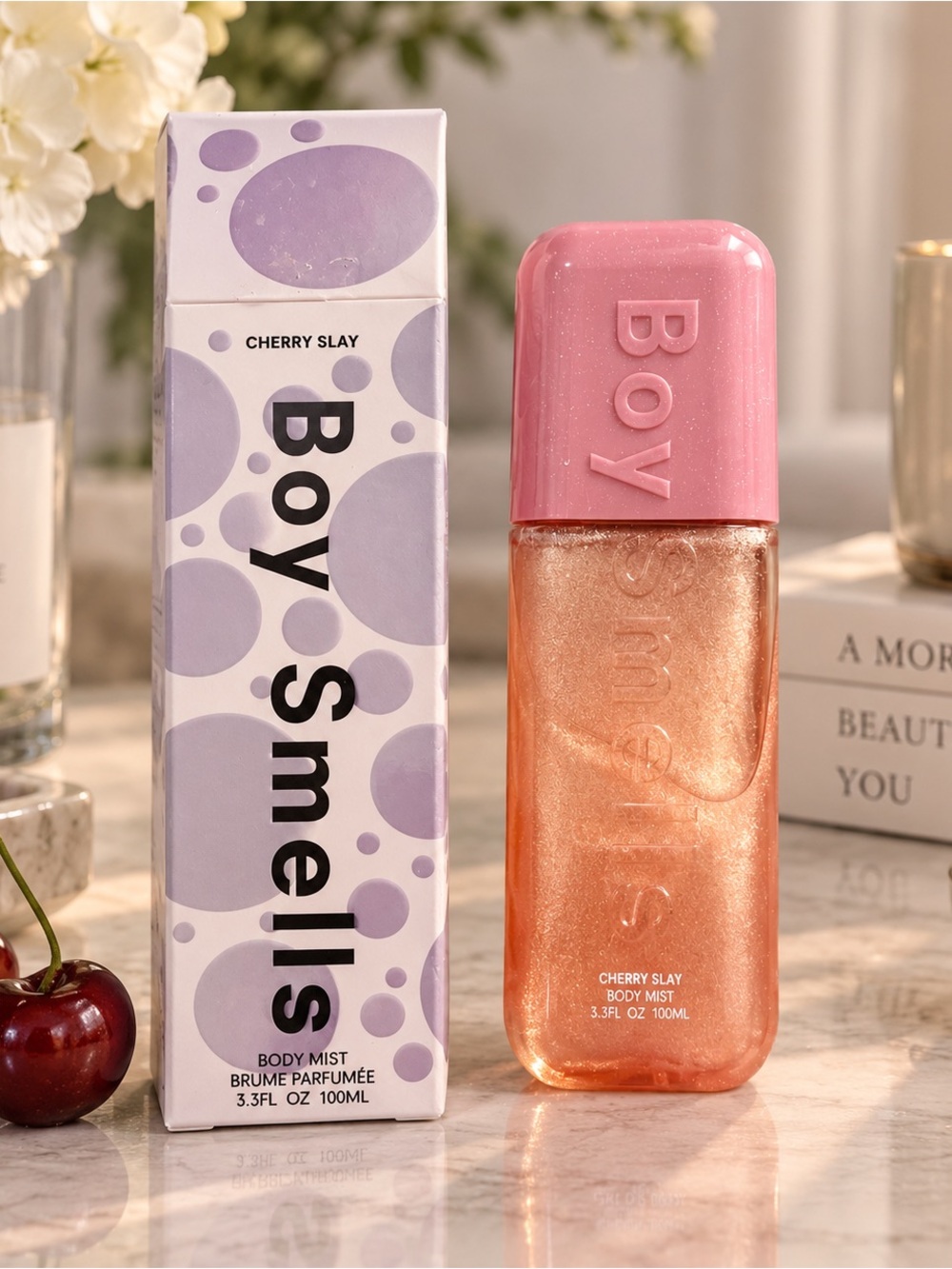Boy Smells Cherry Slay Shimmer Hair & Body Mist – 3.3 oz / 100 mL